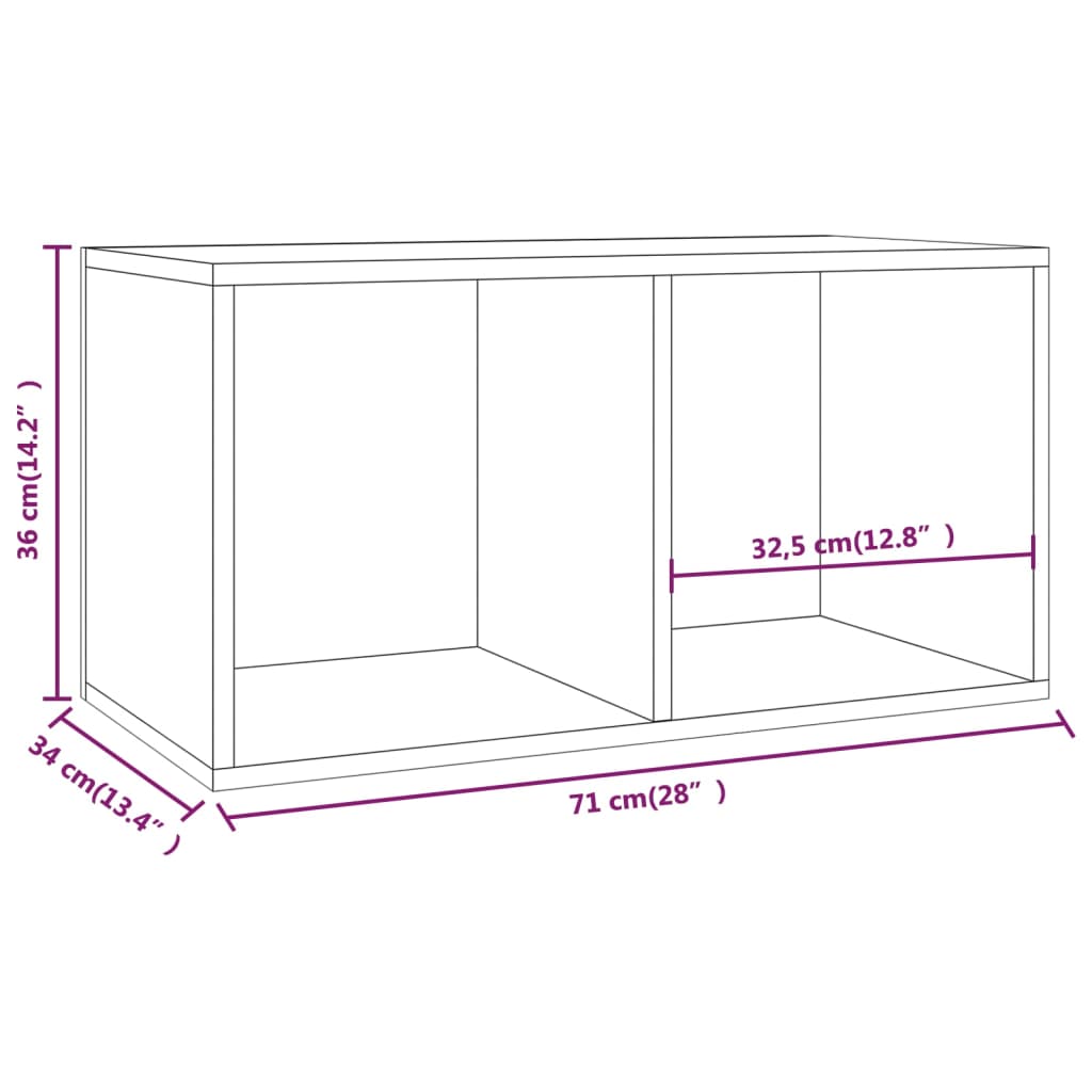 vidaXL Έπιπλο Δίσκων Βινυλίου Λευκό 71x34x36 εκ. Επεξεργ. Ξύλο