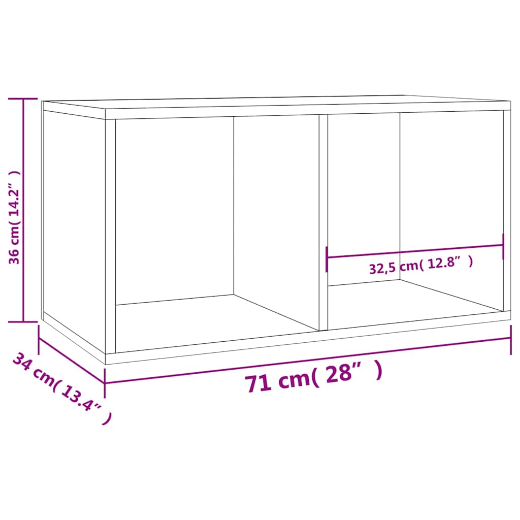 vidaXL Έπιπλο Δίσκων Βινυλίου Γκρι Σκυρ. 71x34x36 εκ. Επεξεργ. Ξύλο