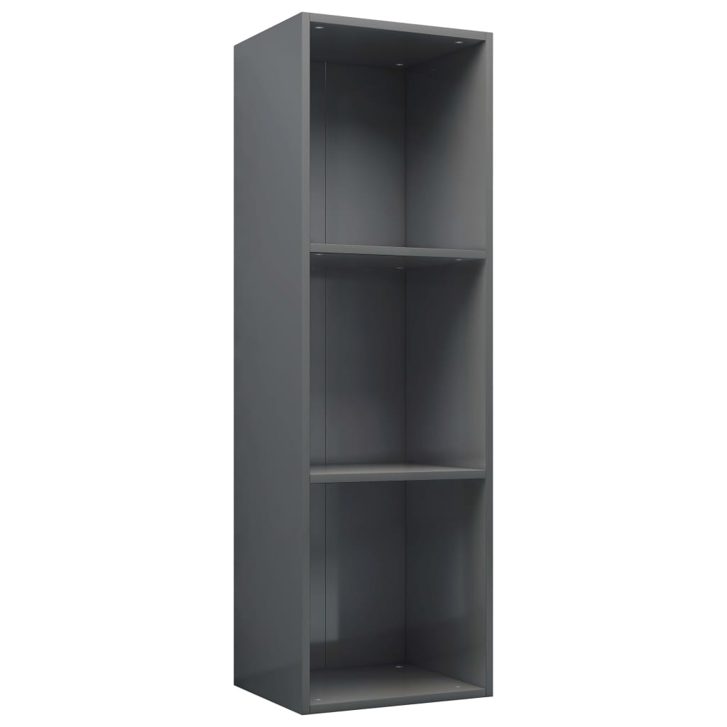 vidaXL Βιβλιοθήκη/Έπιπλο TV Γυαλιστερό Γκρι 36x30x114 εκ. Επεξ. Ξύλο