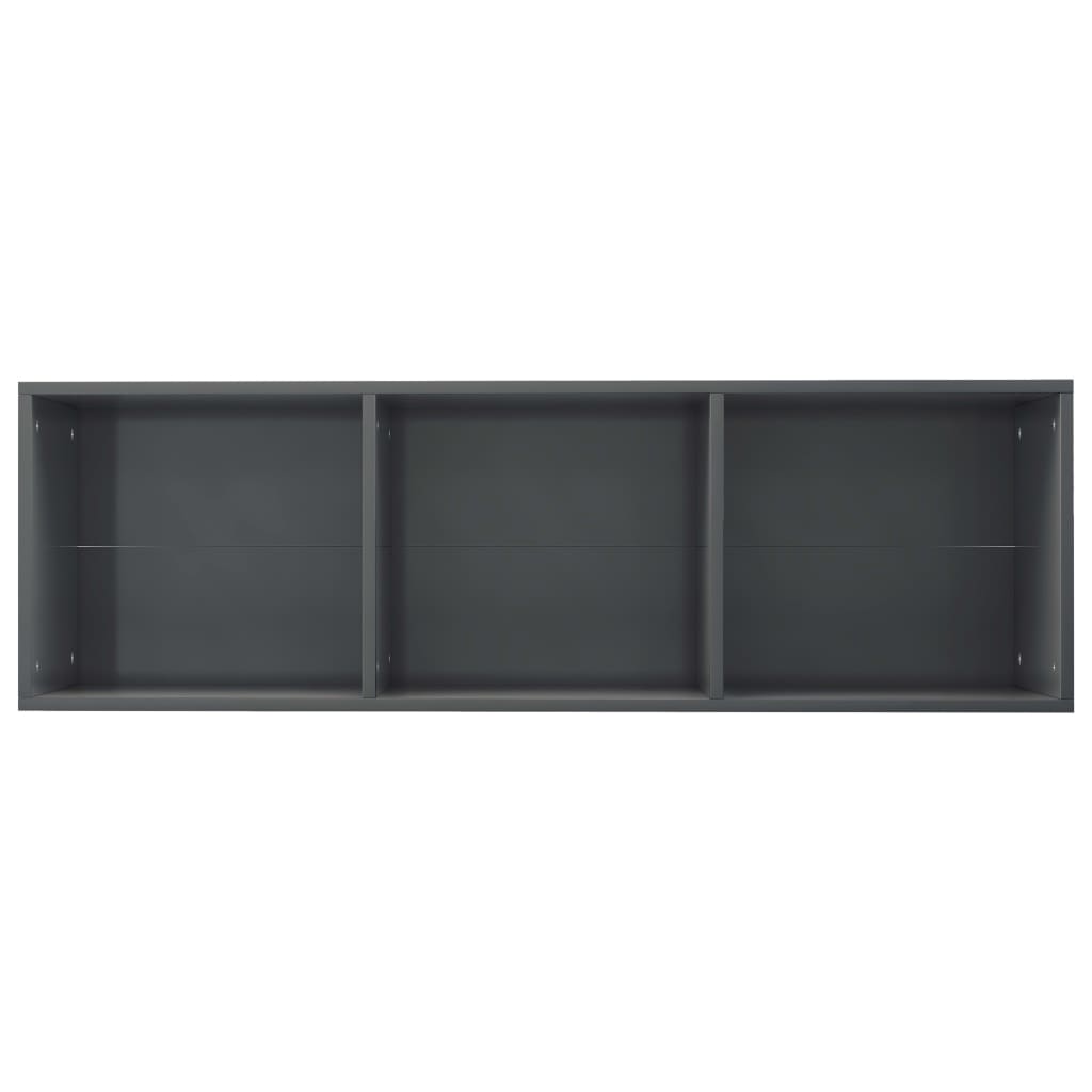 vidaXL Βιβλιοθήκη/Έπιπλο TV Γυαλιστερό Γκρι 36x30x114 εκ. Επεξ. Ξύλο