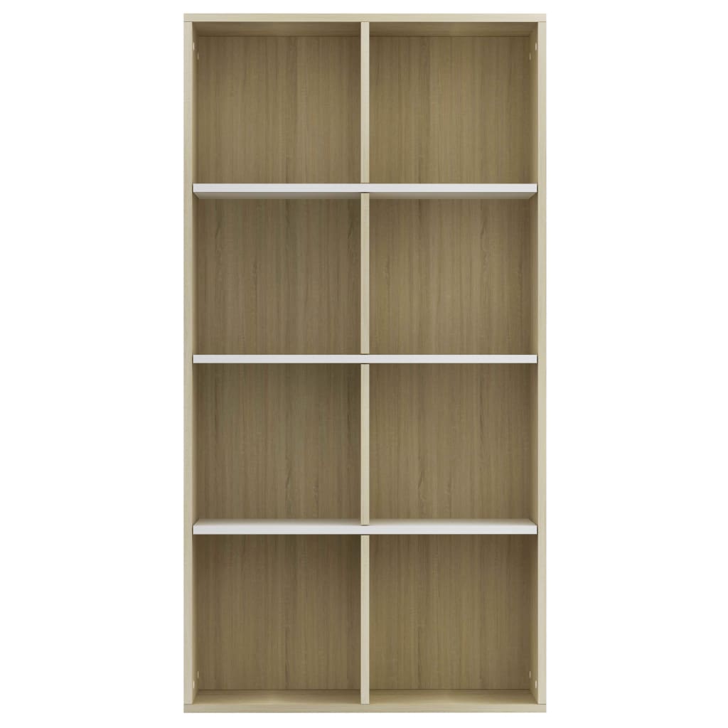 vidaXL Ραφιέρα/Βιβλιοθήκη Λευκή/Sonoma 66x30x130 εκ. από Μοριοσανίδα