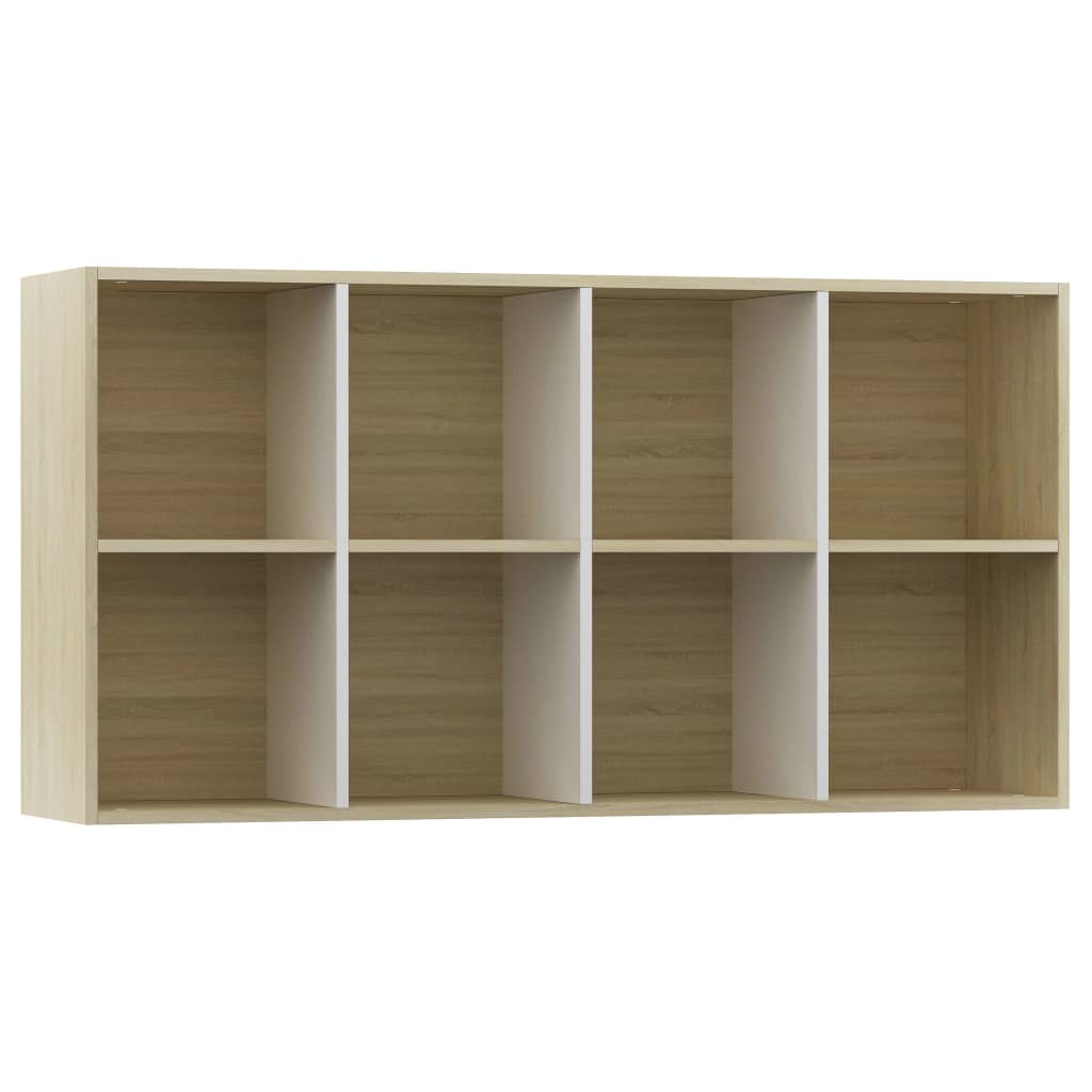 vidaXL Ραφιέρα/Βιβλιοθήκη Λευκή/Sonoma 66x30x130 εκ. από Μοριοσανίδα