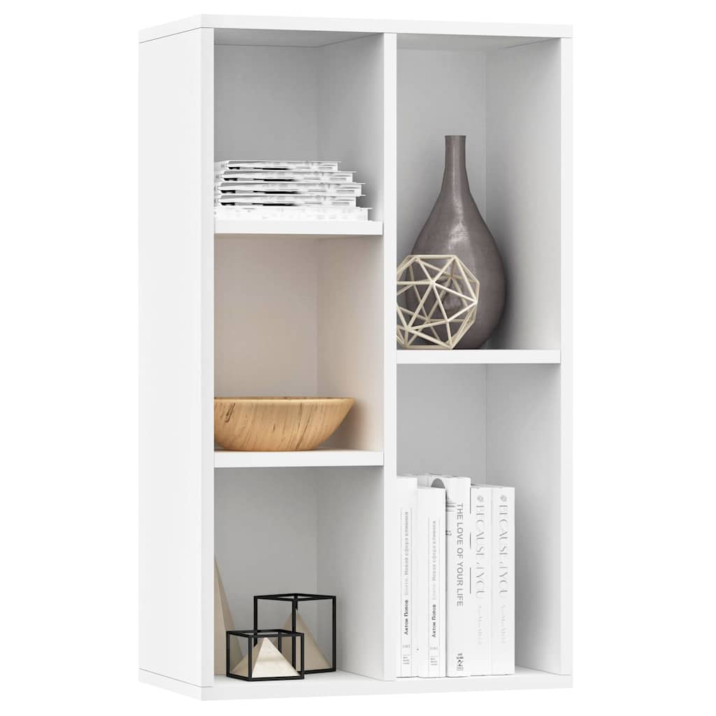 vidaXL Ραφιέρα / Βιβλιοθήκη Λευκή 50 x 25 x 80 εκ. από Επεξ. Ξύλο