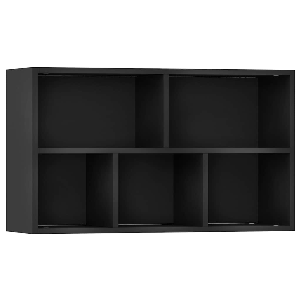 vidaXL Ραφιέρα / Βιβλιοθήκη Μαύρη 50 x 25 x 80 εκ. από Επεξ. Ξύλο