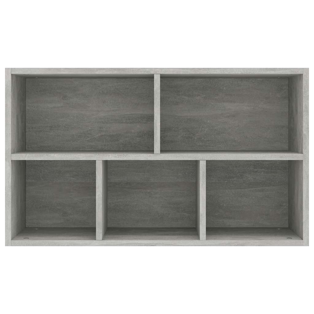 vidaXL Ραφιέρα/Βιβλιοθήκη Γκρι Σκυροδέματος 50x25x80 εκ. Επεξ. Ξύλο