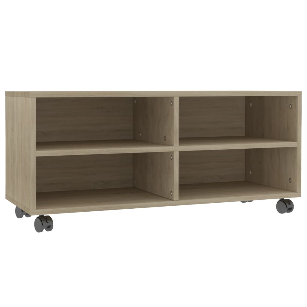 vidaXL Έπιπλο Τηλεόρασης με Ρόδες Sonoma Δρυς 90x35x35 εκ. Επεξ. Ξύλο
