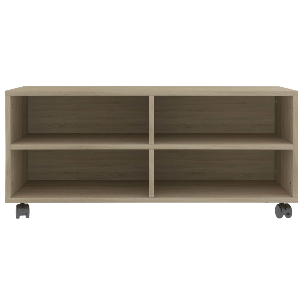 vidaXL Έπιπλο Τηλεόρασης με Ρόδες Sonoma Δρυς 90x35x35 εκ. Επεξ. Ξύλο