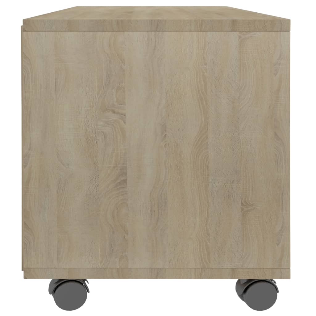vidaXL Έπιπλο Τηλεόρασης με Ρόδες Sonoma Δρυς 90x35x35 εκ. Επεξ. Ξύλο