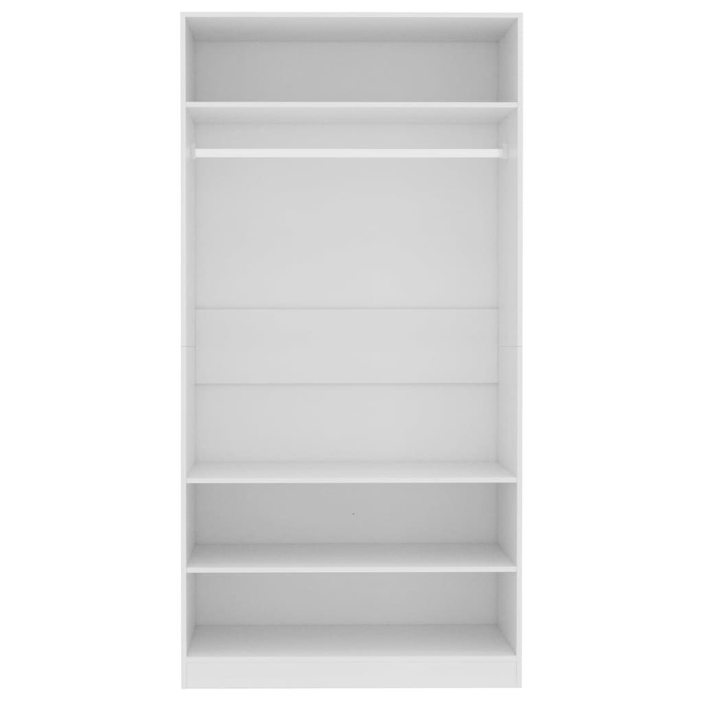 vidaXL Ντουλάπα Λευκή 100 x 50 x 200 εκ. από Επεξ. Ξύλο