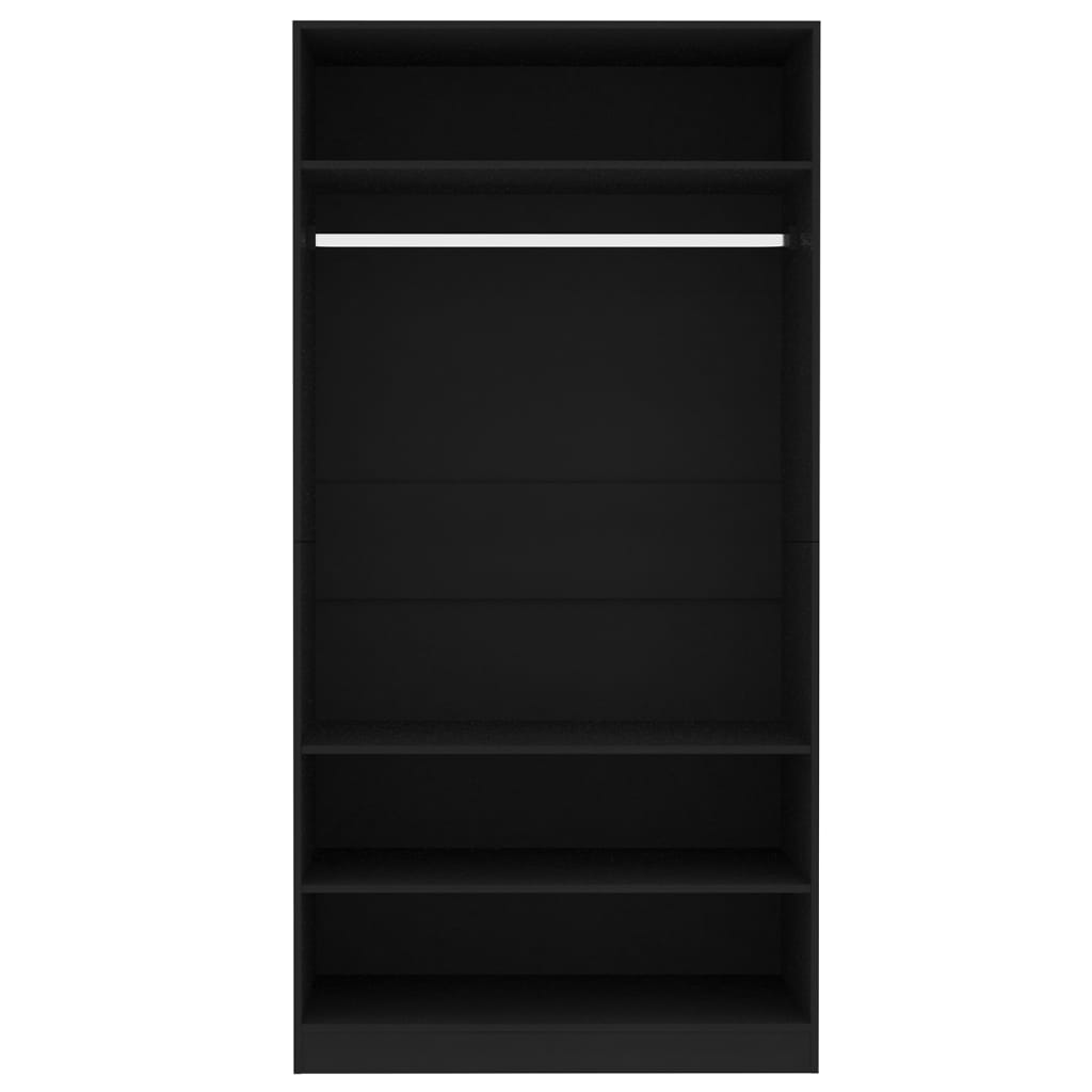 vidaXL Ντουλάπα Μαύρη 100 x 50 x 200 εκ. από Επεξ. Ξύλο