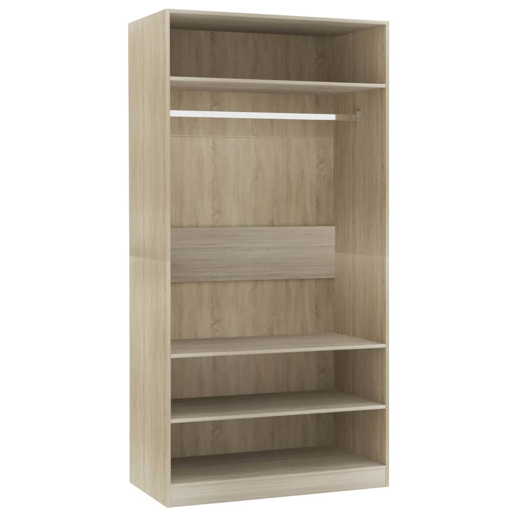 vidaXL Ντουλάπα Χρώμα Sonoma Δρυς 100 x 50 x 200 εκ. από Επεξ. Ξύλο