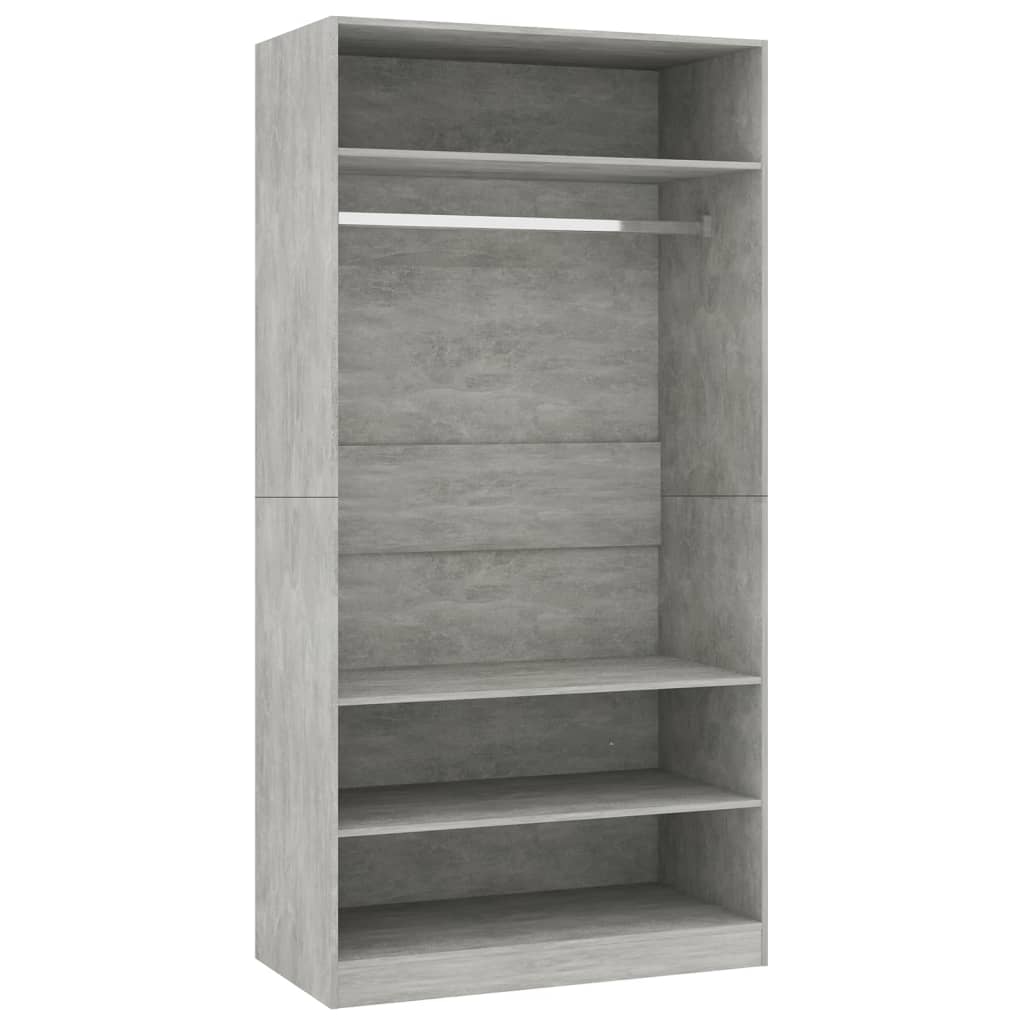 vidaXL Ντουλάπα Γκρι του Σκυροδέματος 100 x 50 x 200 εκ. Μοριοσανίδα
