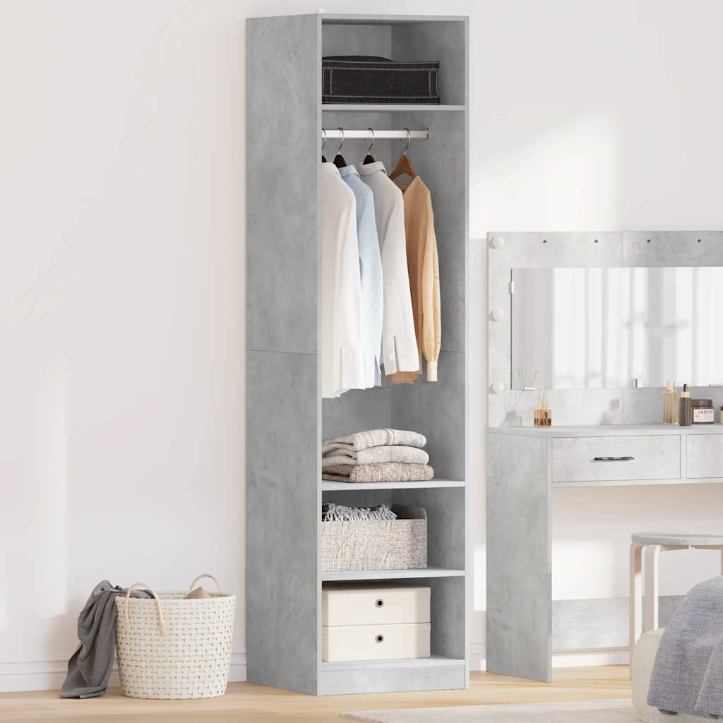vidaXL Ντουλάπα Γκρι του Σκυροδέματος 50 x 50 x 200 εκ. Επεξ. Ξύλο