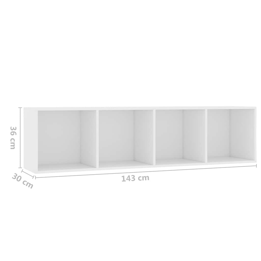 vidaXL Βιβλιοθήκη/Έπιπλο Τηλεόρασης Λευκό 143 x 30 x 36 εκ.