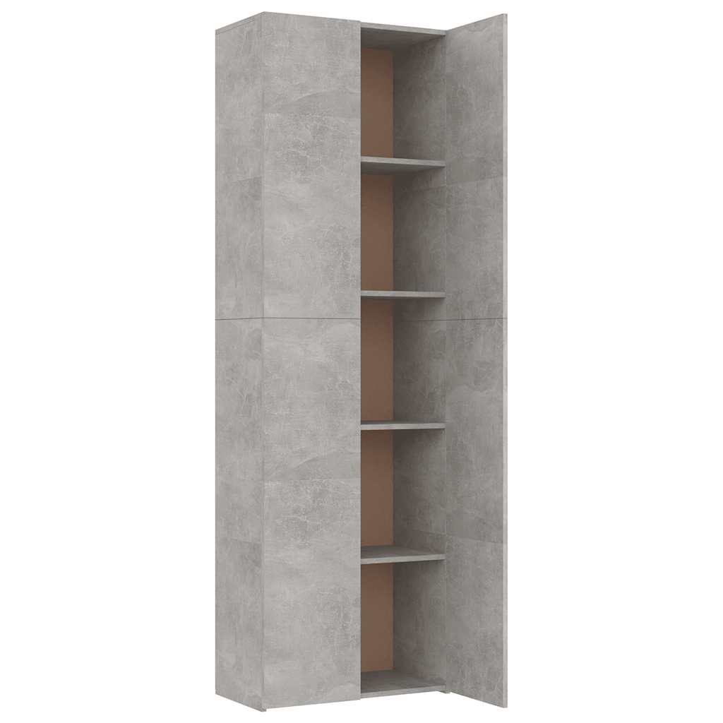 vidaXL Ντουλάπα Γραφείου Γκρι Σκυροδέματος 60x32x190 εκ. Επεξ. Ξύλο