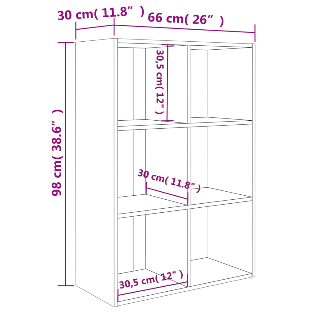 vidaXL Ραφιέρα / Βιβλιοθήκη Λευκό 66x30x98 εκ. από Επεξεργασμένο Ξύλο