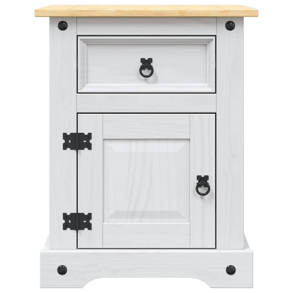 vidaXL Κομοδίνο Μεξικάνικο Στιλ Corona Λευκό 53x39x67 εκ. Ξύλο Πεύκου
