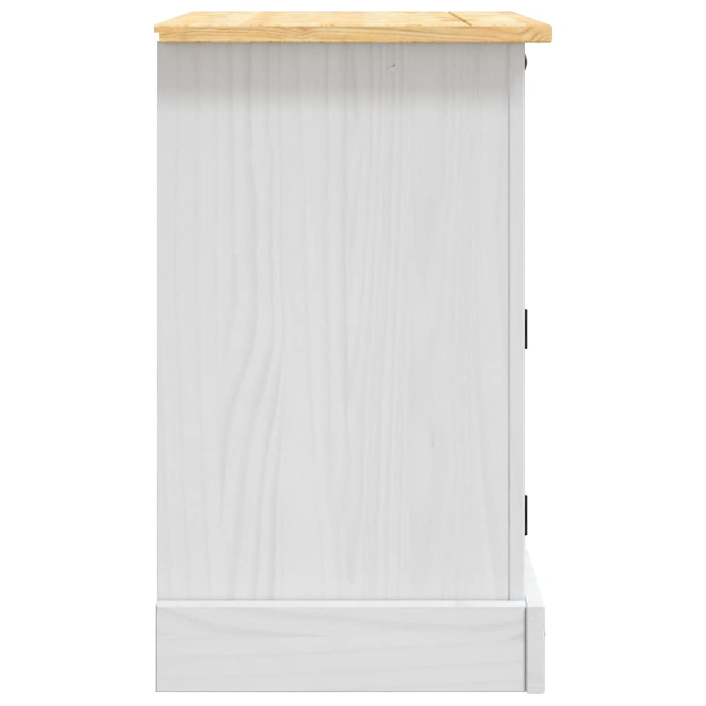 vidaXL Κομοδίνο Μεξικάνικο Στιλ Corona Λευκό 53x39x67 εκ. Ξύλο Πεύκου