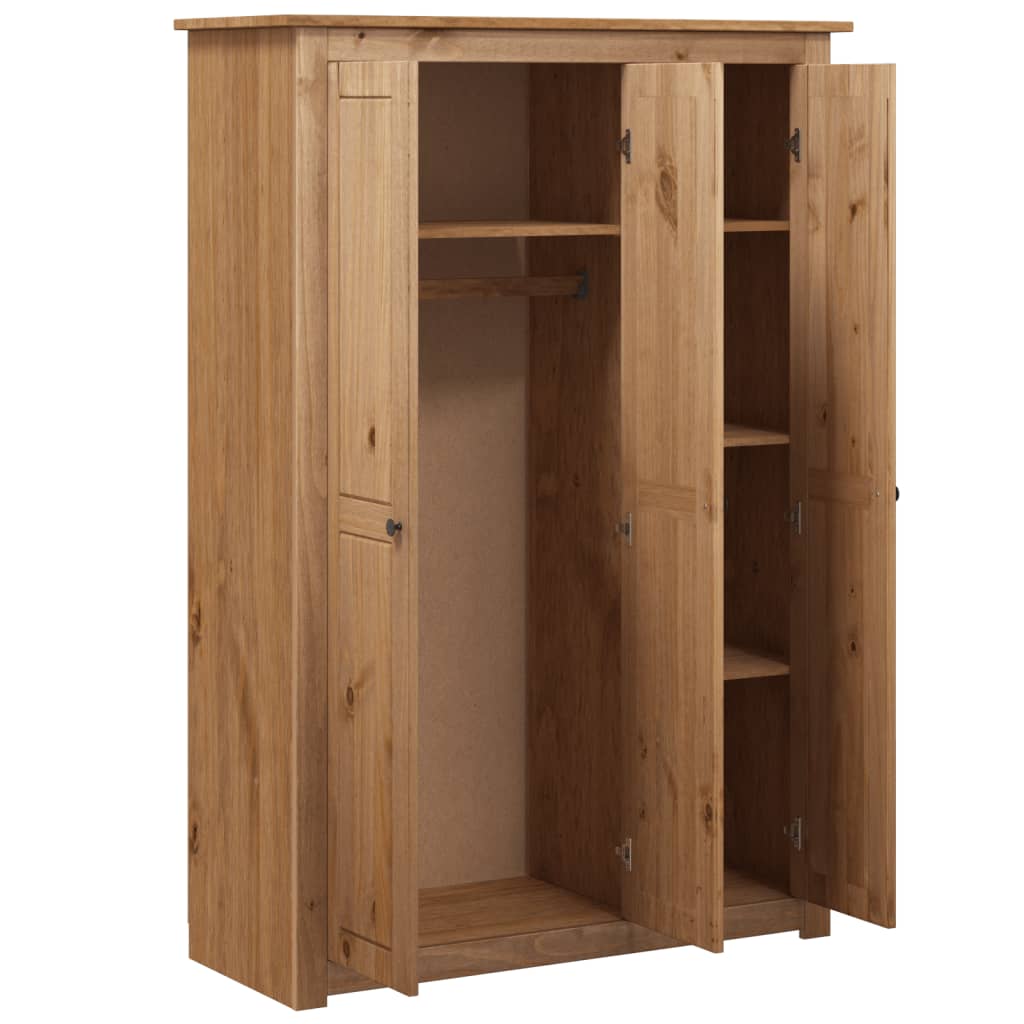 vidaXL Ντουλάπα Τρίφυλλη 118 x 50 x 171,5 εκ. Ξύλο Πεύκου Σειρά Panama