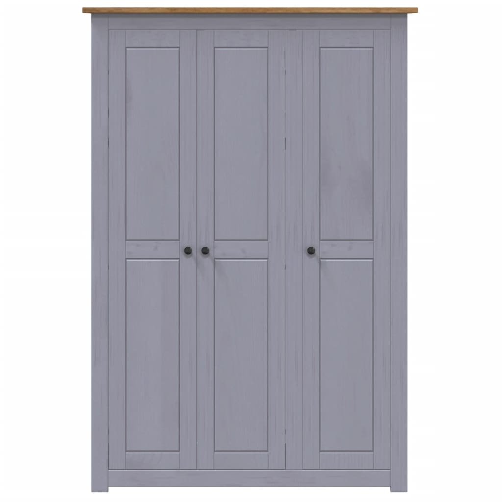 vidaXL Ντουλάπα Τρίφυλλη Γκρι 118x50x171,5 εκ Ξύλο Πεύκου Σειρά Panama