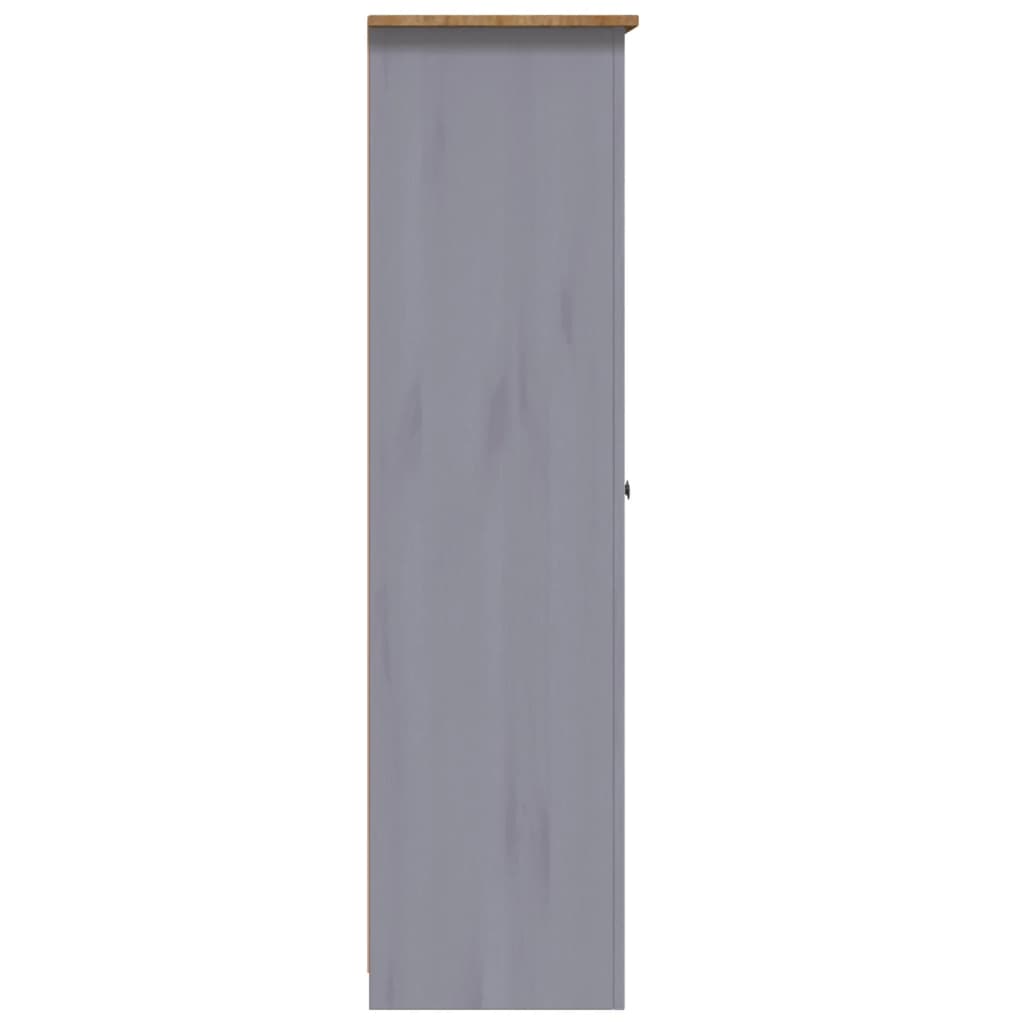 vidaXL Ντουλάπα Τρίφυλλη Γκρι 118x50x171,5 εκ Ξύλο Πεύκου Σειρά Panama