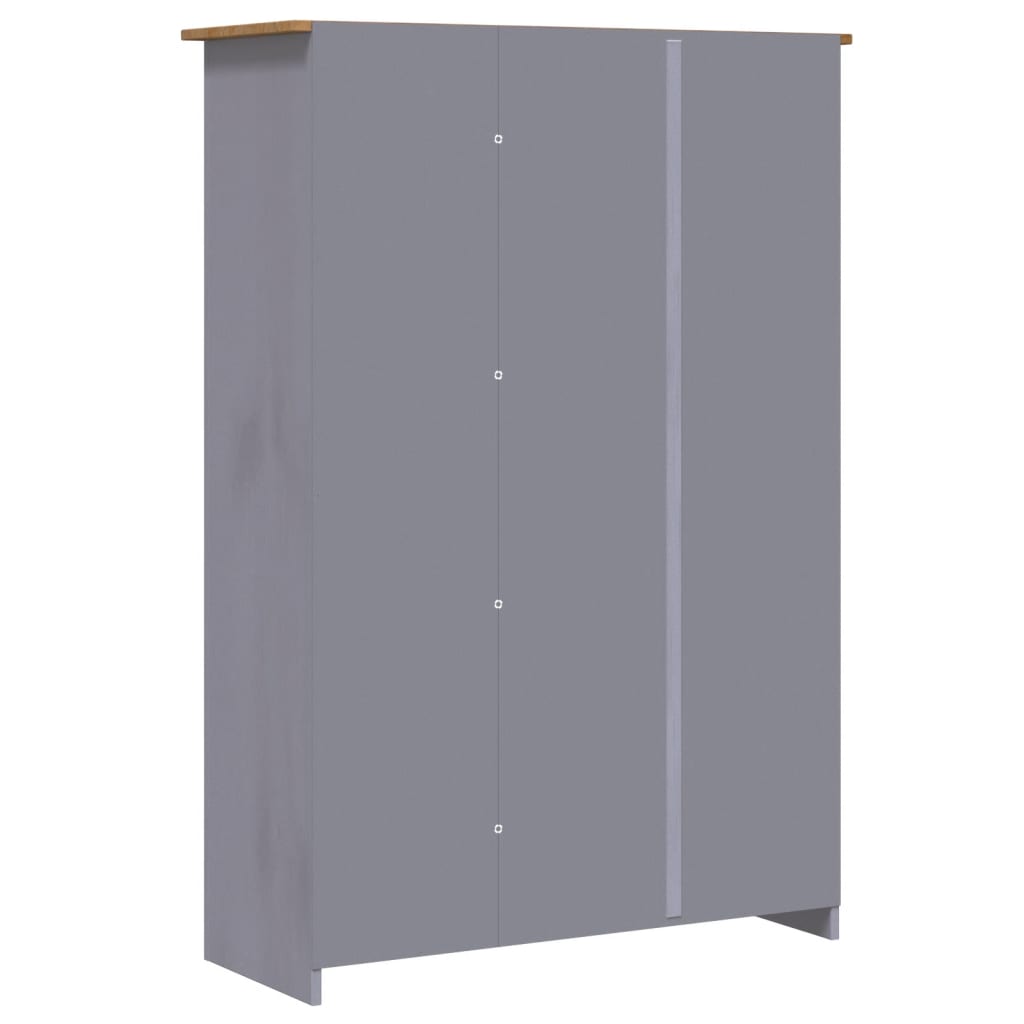 vidaXL Ντουλάπα Τρίφυλλη Γκρι 118x50x171,5 εκ Ξύλο Πεύκου Σειρά Panama