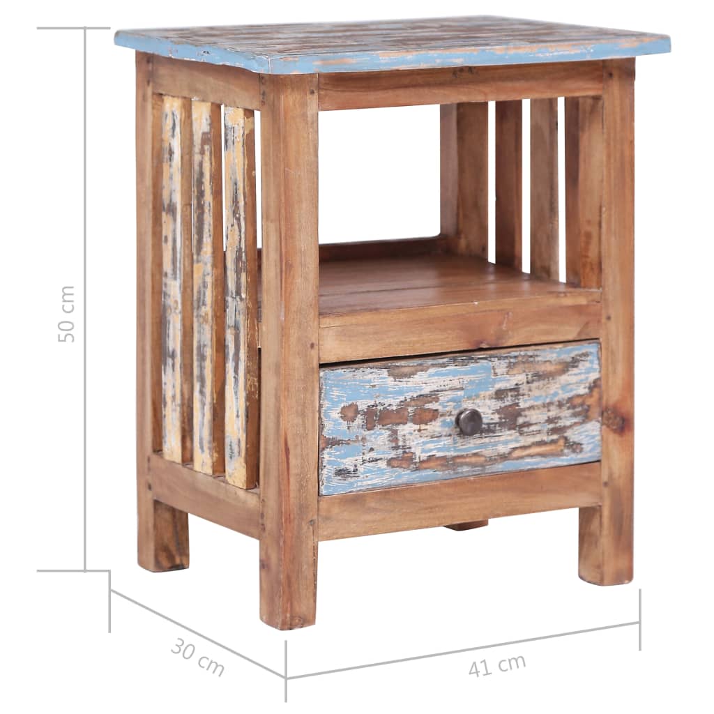 vidaXL Κομοδίνο 41 x 30 x 50 εκ. από Μασίφ Ξύλο Μαόνι