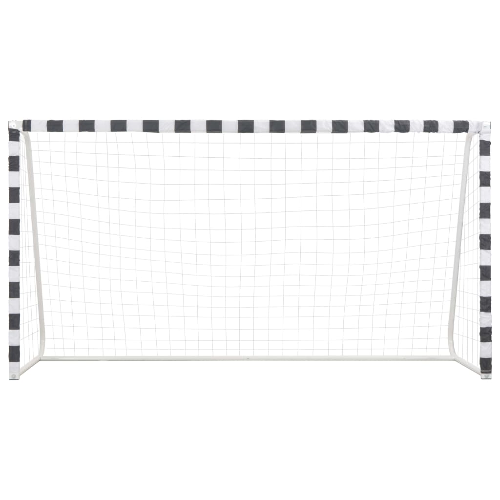 vidaXL Τέρμα Ποδοσφαίρου Ασπρόμαυρο 300 x 160 x 90 εκ. Μεταλλικό