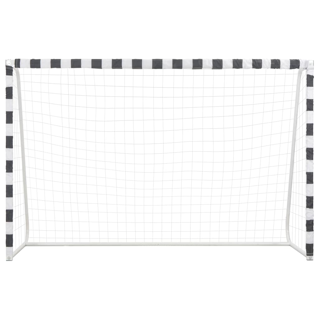 vidaXL Τέρμα Ποδοσφαίρου Ασπρόμαυρο 300 x 200 x 90 εκ. Μεταλλικό