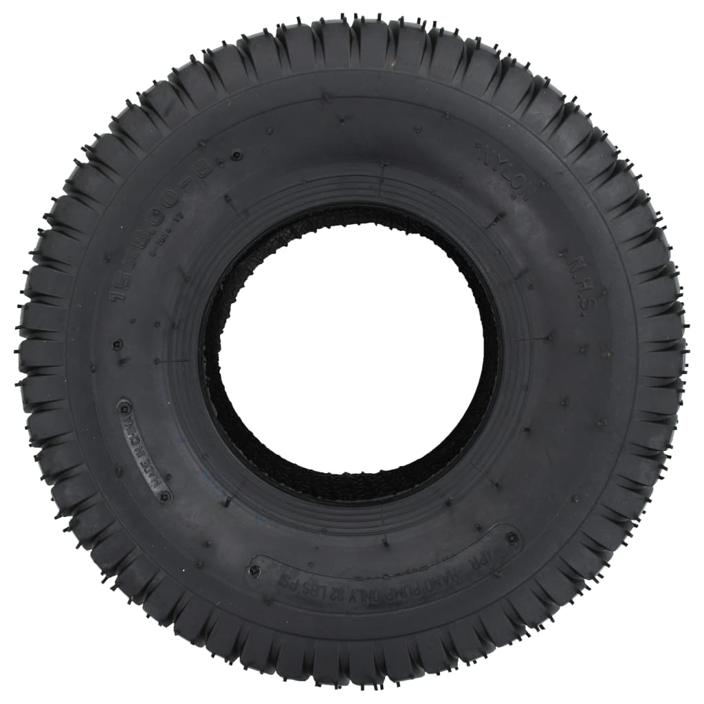 vidaXL Λάστιχα & Σαμπρέλες για Καρότσι 4 τεμ. 15x6.00-6 4PR Καουτσούκ