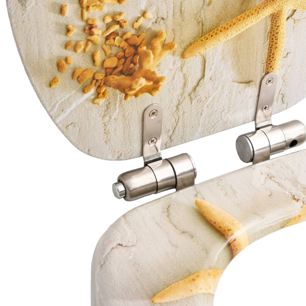 vidaXL Καλύμματα Λεκάνης Soft Close 2 τεμ. Σχέδιο Αστερίες από MDF