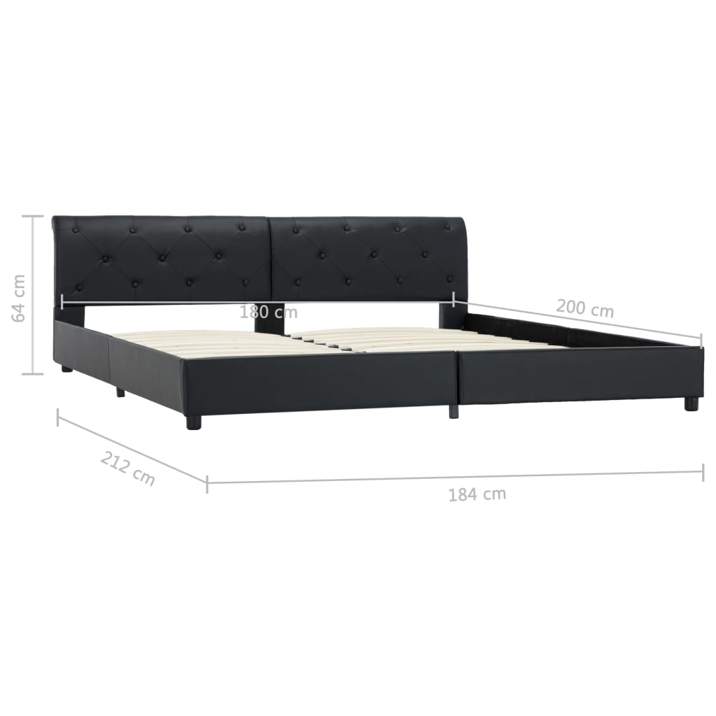 vidaXL Πλαίσιο Κρεβατιού Μαύρο 180 x 200 εκ. από Συνθετικό Δέρμα