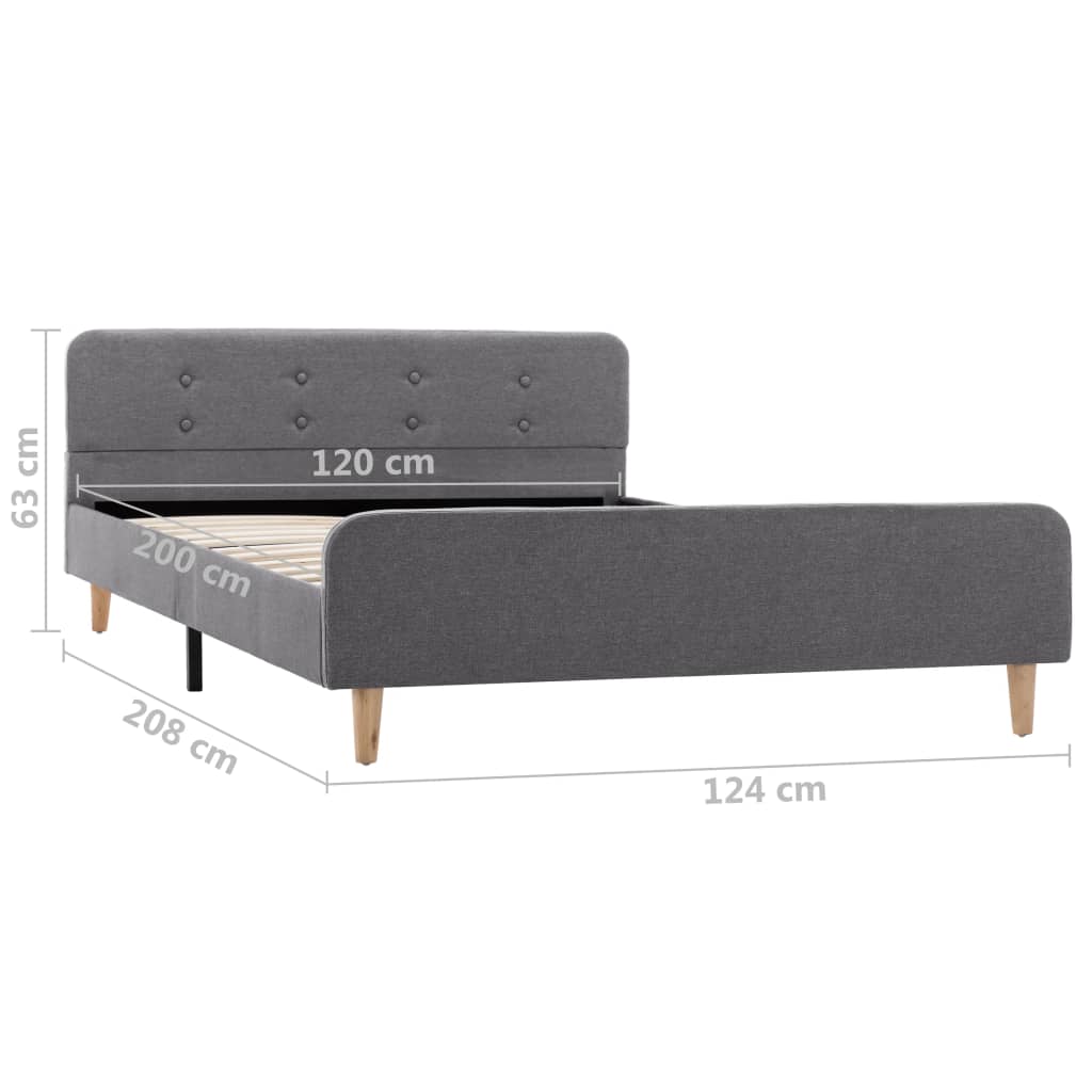 vidaXL Πλαίσιο Κρεβατιού Ανοιχτό Γκρι 120 x 200 εκ. Υφασμάτινο