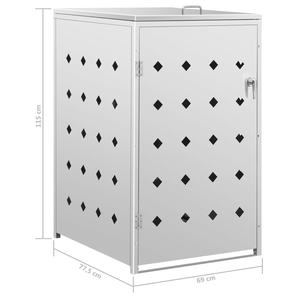 vidaXL Πλαίσιο για Κάδο Απορριμμάτων με Ρόδες 240 L Ανοξείδωτο Ατσάλι
