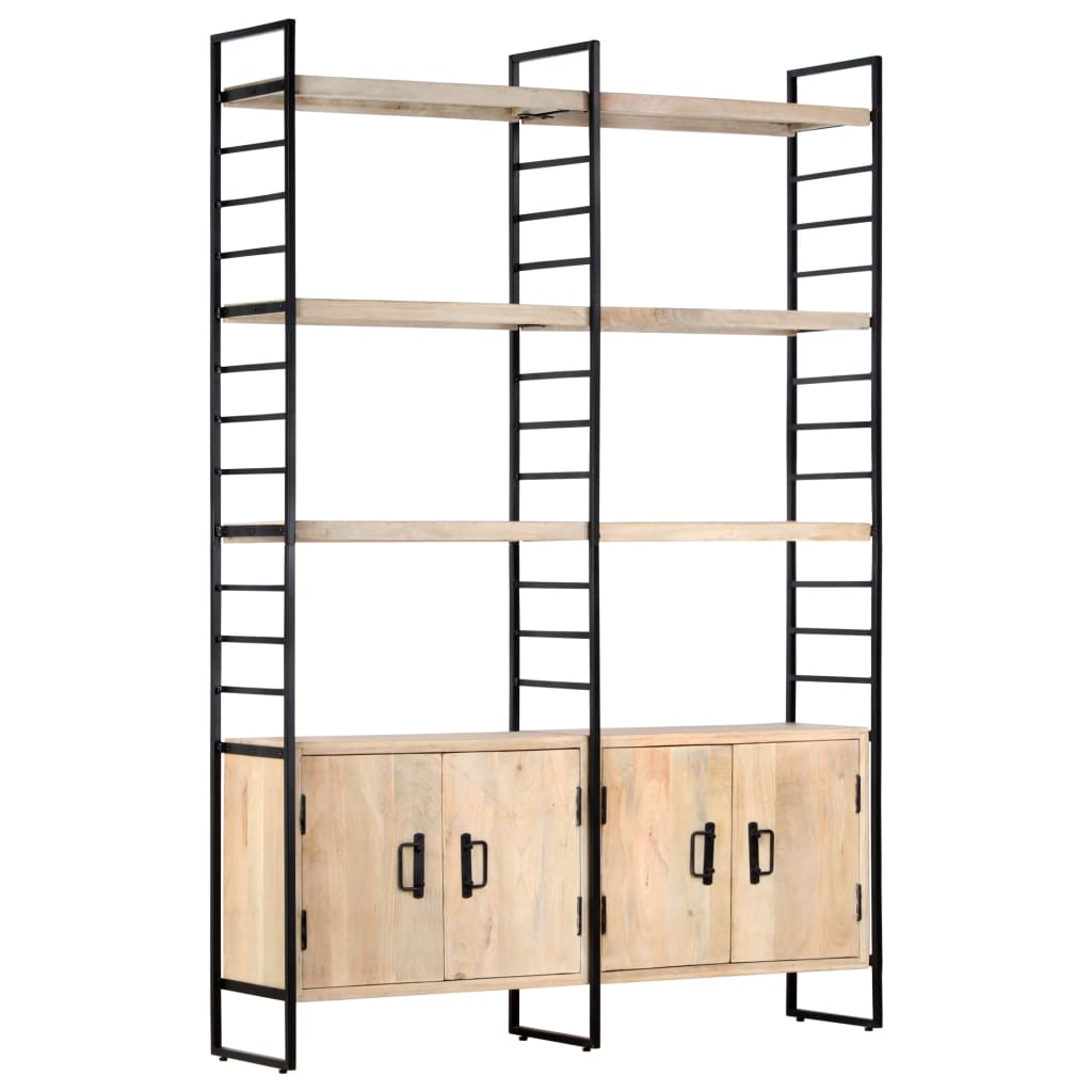 vidaXL Βιβλιοθήκη με 4 Επίπεδα 124 x 30 x 180 εκ. Μασίφ Ξύλο Μάνγκο