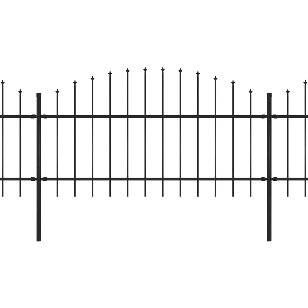 vidaXL Κάγκελα Περίφραξης με Λόγχες Μαύρα (1-1,25) x 6,8 μ. Ατσάλινα