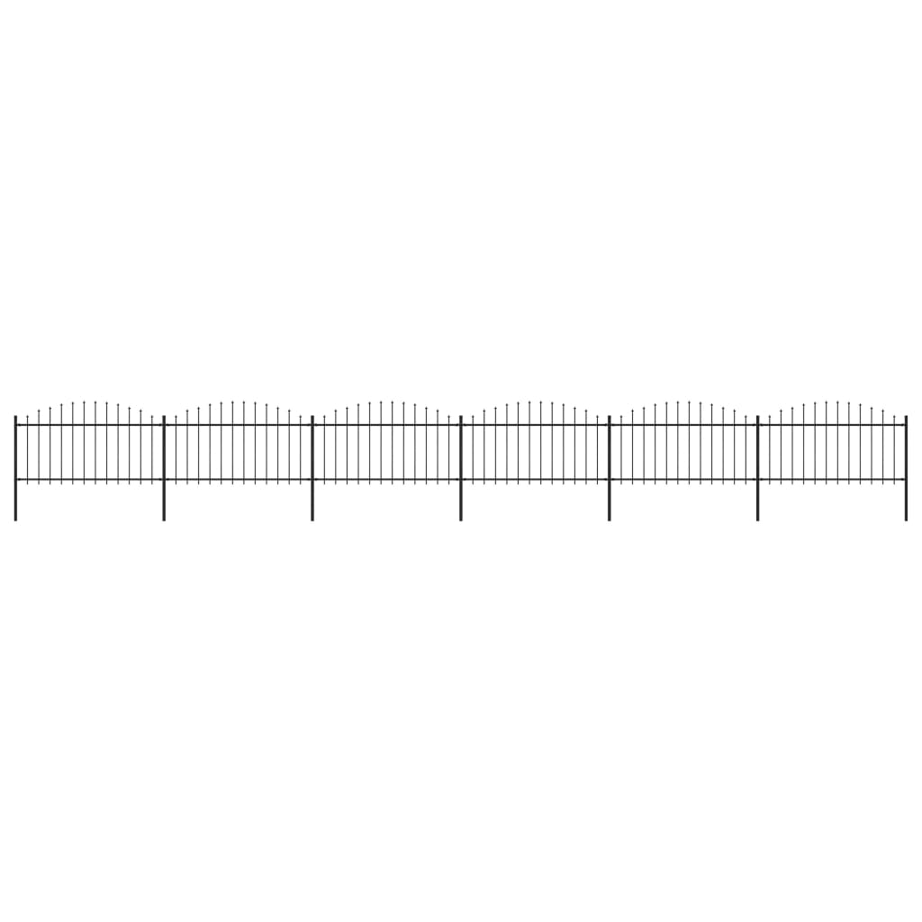 vidaXL Κάγκελα Περίφραξης με Λόγχες Μαύρα (1,25-1,5)x10,2 μ. Ατσάλινα