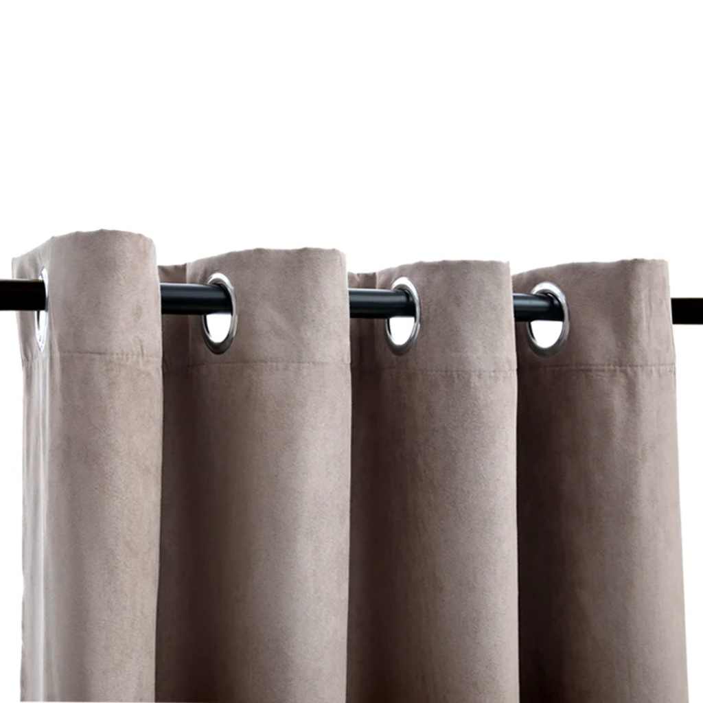 vidaXL Κουρτίνες Συσκότισης Μεταλ. Κρίκοι 2 τεμ. Taupe 140x225 εκ.