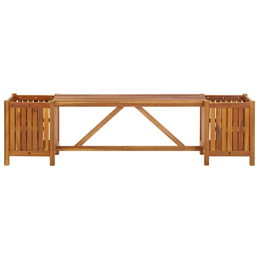 vidaXL Πάγκος Κήπου με 2 Γλάστρες 150x30x40 εκ. από Μασίφ Ξύλο Ακακίας