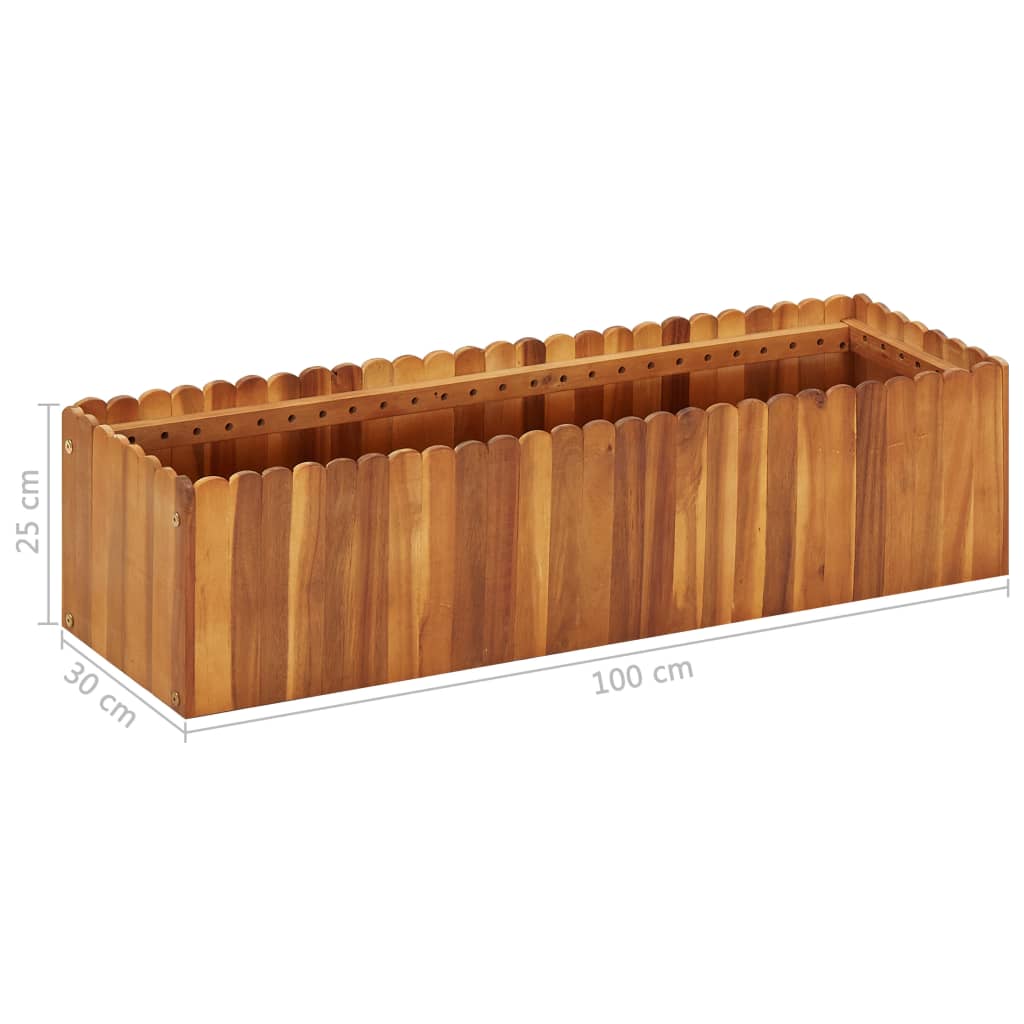 vidaXL Ζαρντινιέρα Υπερυψωμένη 100 x 30 x 25 εκ. Μασίφ Ξύλο Ακακίας