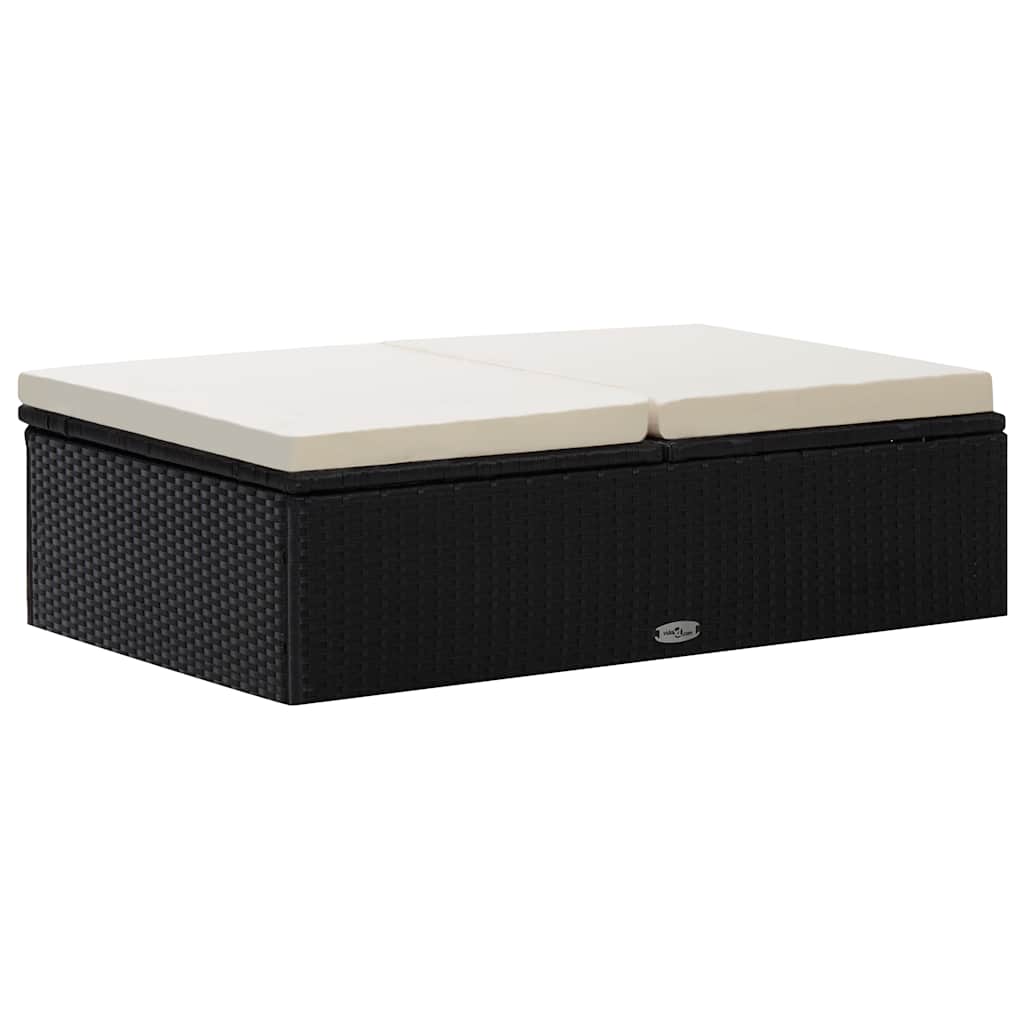 vidaXL Σετ Καναπέ Κήπου 2 τεμ. Μαύρο από Συνθετικό Ρατάν με Μαξιλάρια