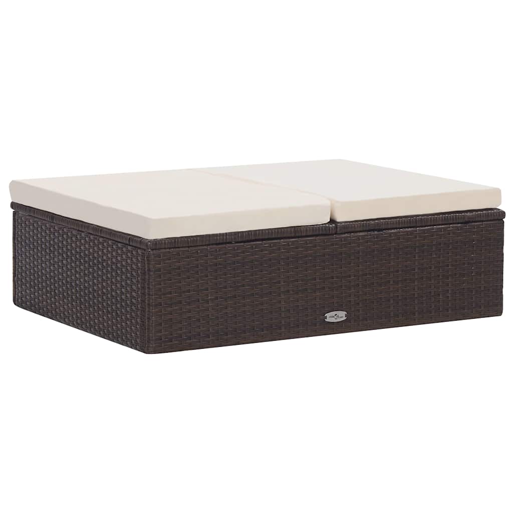 vidaXL Σετ Καναπέ Κήπου 2 τεμ. Καφέ από Συνθετικό Ρατάν με Μαξιλάρια