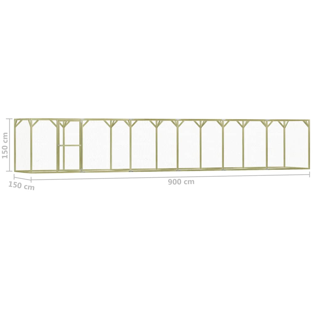 vidaXL Κοτέτσι 1,5 x 9 x 1,5 μ. από Εμποτισμένο Ξύλο Πεύκου