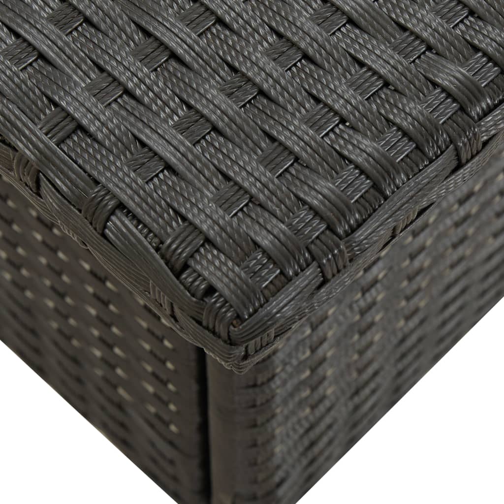 vidaXL Τραπέζι Κήπου Μαύρο 50 x 50 x 47 εκ. από Συνθετικό Ρατάν