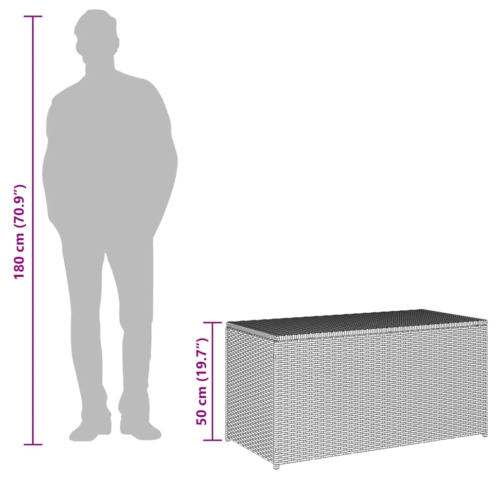 vidaXL Κουτί Αποθήκευσης Κήπου Γκρι 100x50x50 εκ. από Συνθετικό Ρατάν
