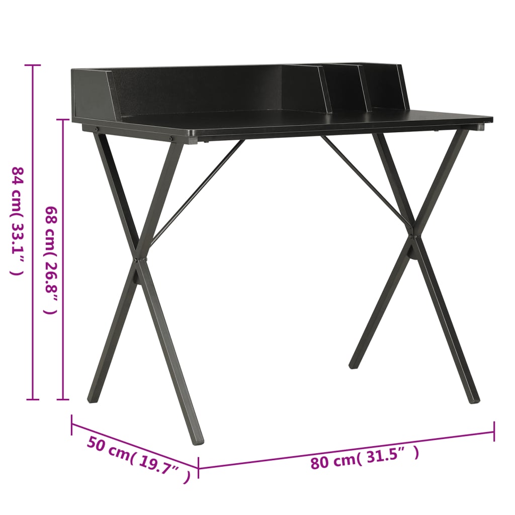 vidaXL Γραφείο Μαύρο 80 x 50 x 84 εκ.