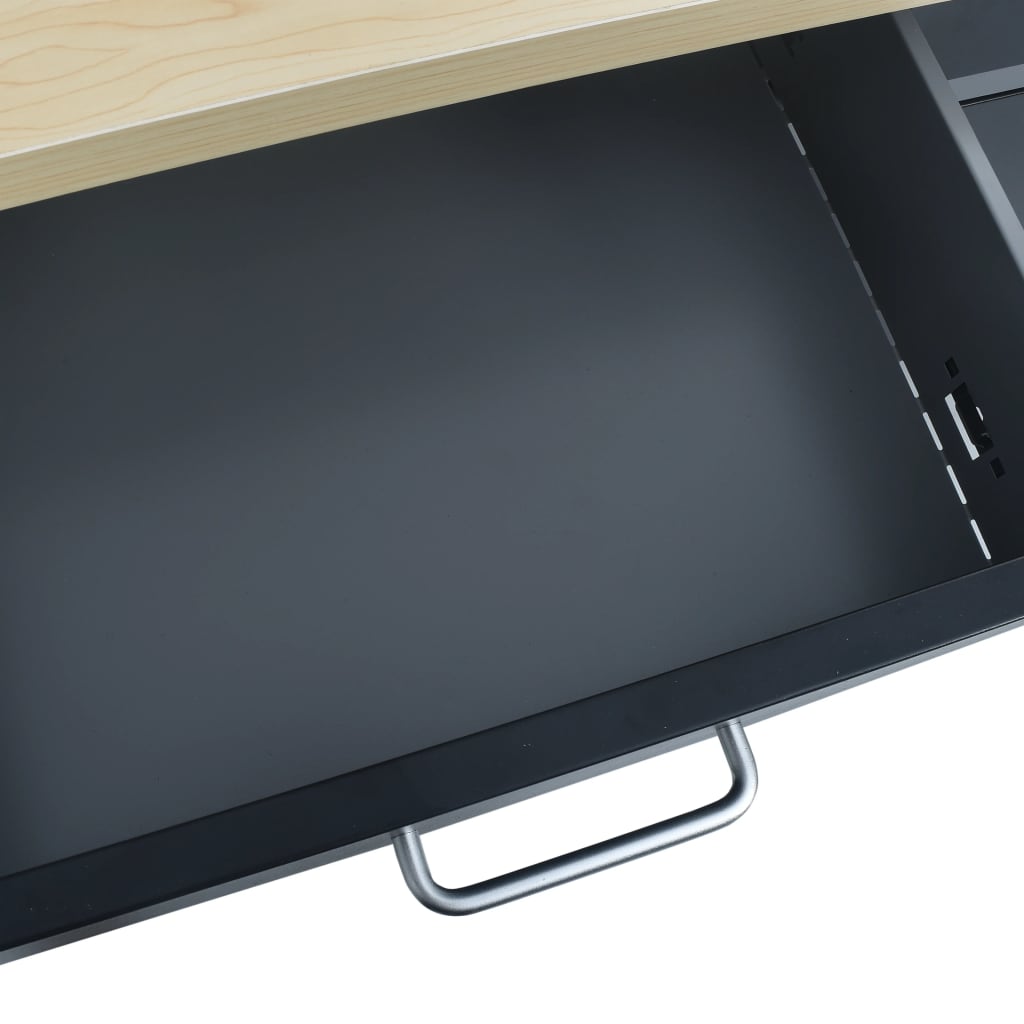 vidaXL Πάγκος Εργασίας Μαύρος 120 x 60 x 85 εκ. Ατσάλινος