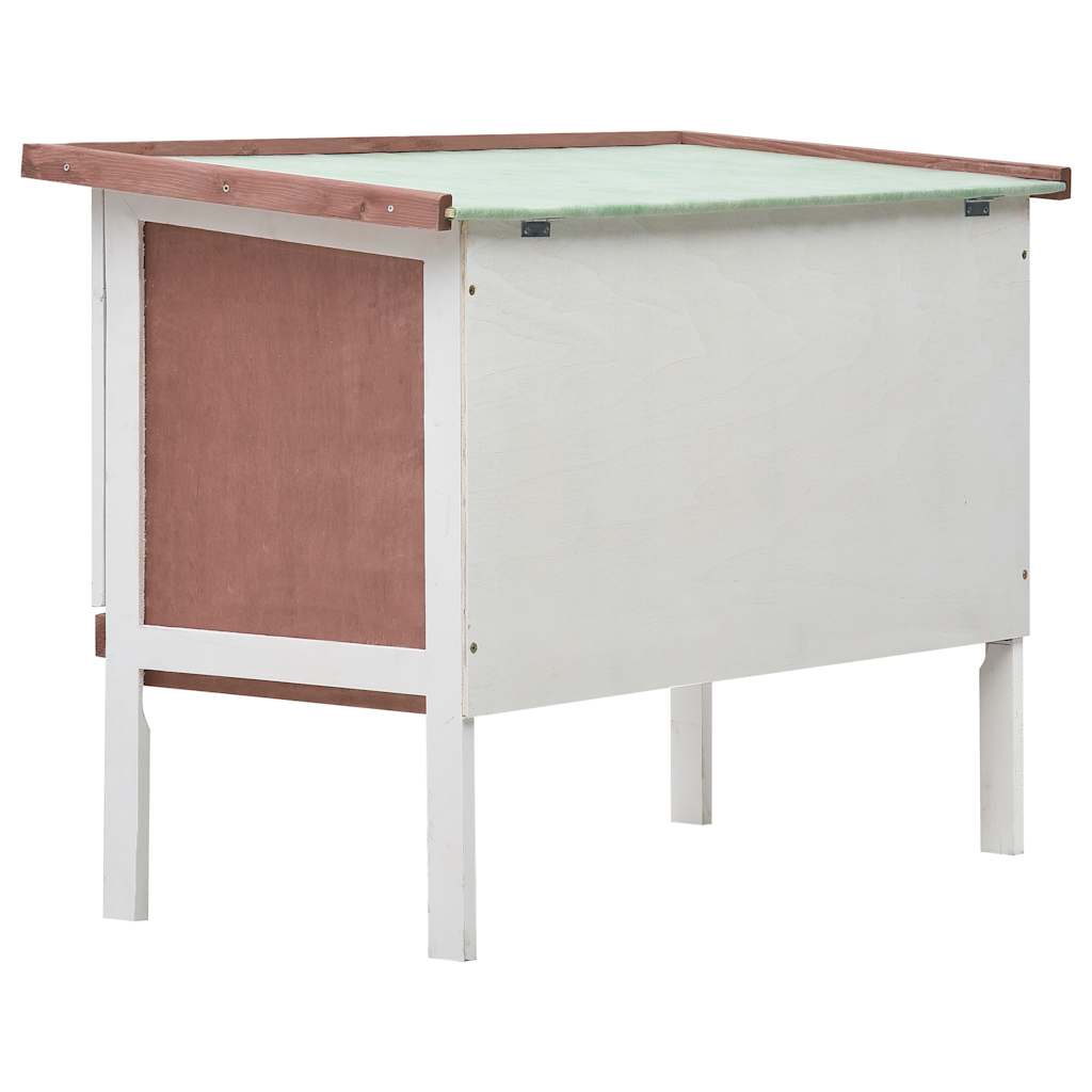 vidaXL Κλουβί Κουνελιών Εξωτερικού Χώρου με 1 Επίπεδο Καφέ Ξύλινο