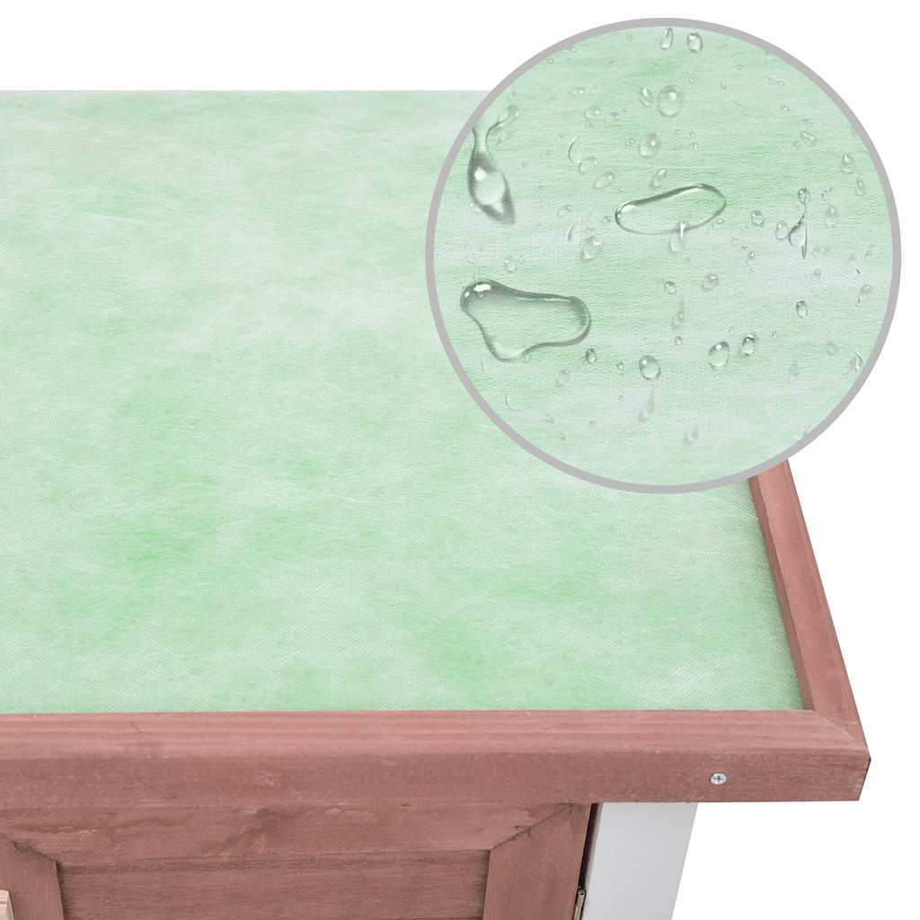 vidaXL Κλουβί Κουνελιών Εξωτερικού Χώρου με 4 Πόρτες Καφέ  Ξύλινο