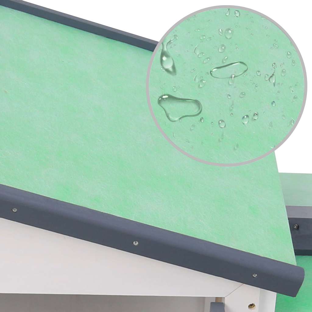 vidaXL Κλουβί Κουνελιών Μεγάλο Γκρι/Λευκό 145 x 45 x 84 εκ. Ξύλινο